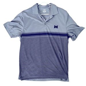 NWT CUTTER & BUCK GRAY UNIVERSITY OF MICHIGAN SHORT SLEEVE T-SHIRT